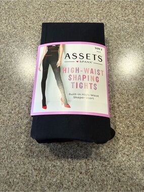 Assets by Spanx-High Waist Shaping Tights, Built-in Shaper, Black, Size 3, NWT!